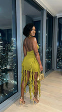 Load image into Gallery viewer, Lime Luxe Fringe Dress