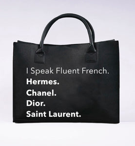 Fluent French Diva Tote Bag (Black) – Glamour Pose