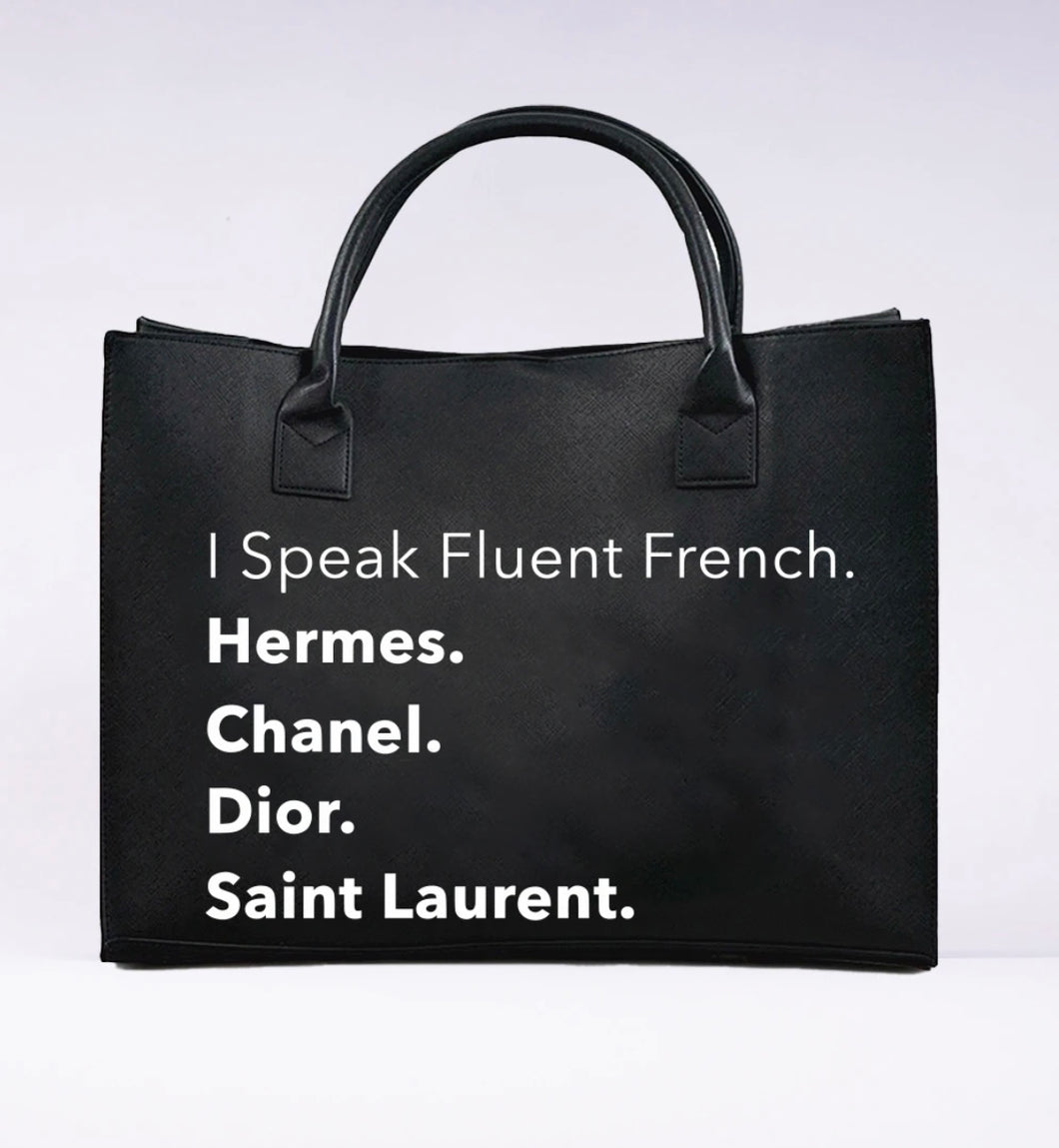 Fluent French Diva Tote Bag (Black)